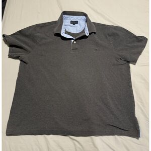 Brooks Brothers Polo Shirt XXL Classic Fit Grey Short Sleeve Cotton Pique Golf